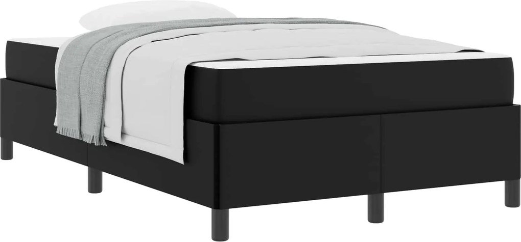 vidaXL Cadru de pat cu saltea Negru 120 x 200 cm țesătură