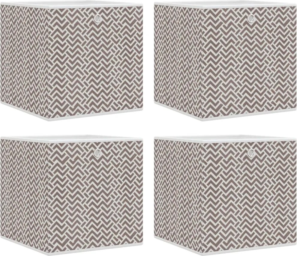 vidaXL Cutii depozitare pliabile 4 buc maro 32x32x32cm textil nețesut