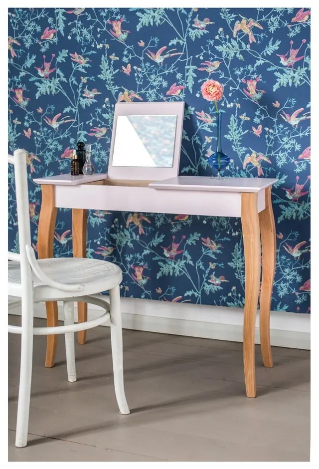 Masă de toaletă cu oglindă Ragaba Dressing Table, lungime 85 cm, gri grafit