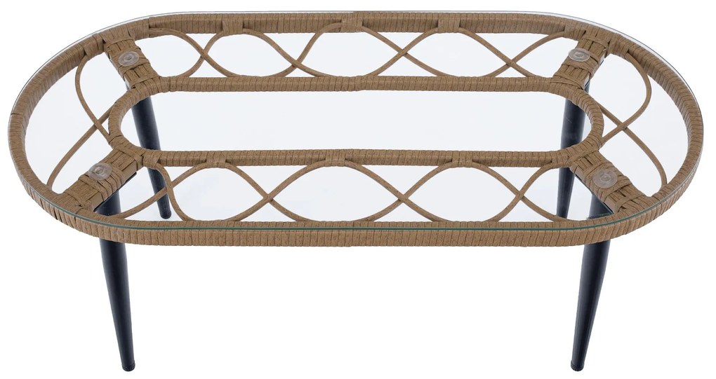 Set mobilier de grădină Arala (natural + bej + negru) (pentru 4 persoane). 1116234