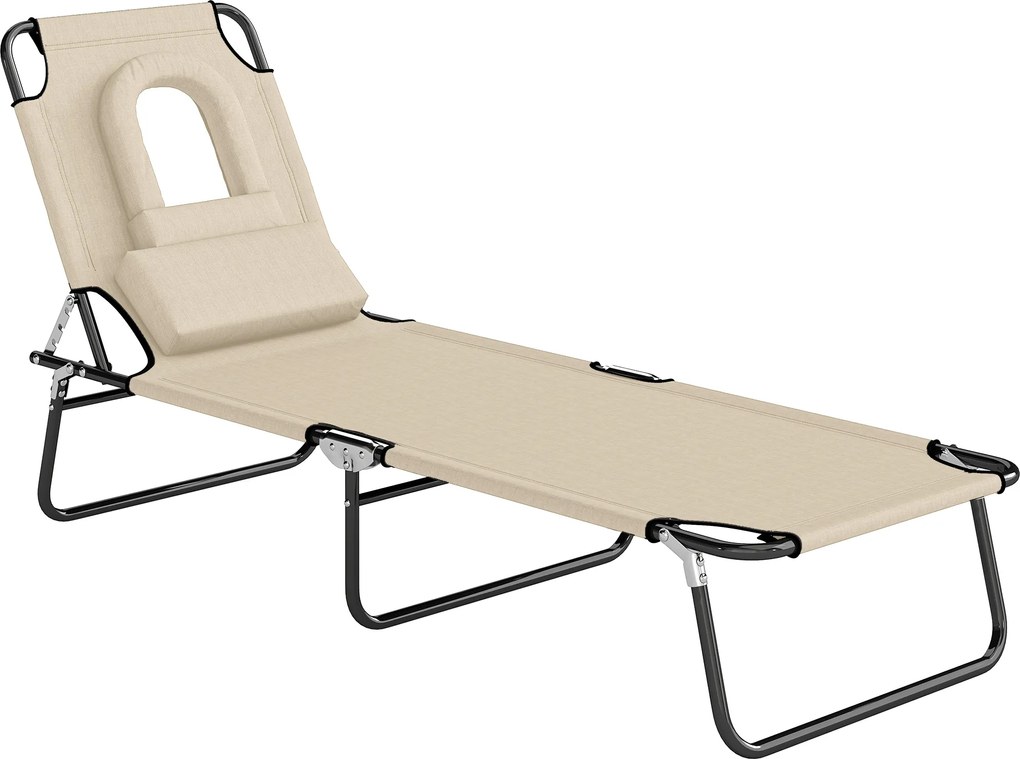 Outsunny Sezlong de Gradina Piabil, Pat pentru Plaja | Aosom Romania