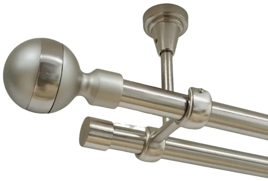 Galerie dubla james fara inele prindere tavan 19/19 mm inox (Alege marime: 140 cm)