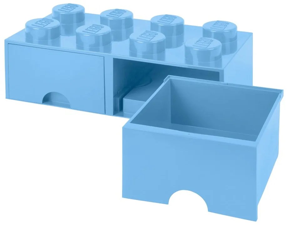 Cutie de depozitare cu 2 sertare LEGO®, albastru deschis