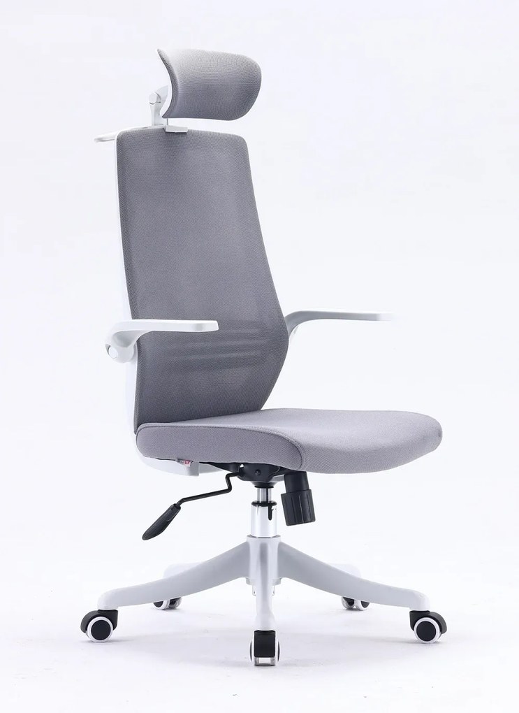 Scaun ergonomic SIHOO,suport lombar reglabil, tetiera 3D, mecanism inclinare/blocare, brate rabatabile, umeras, pivotant, Mesh, Gri