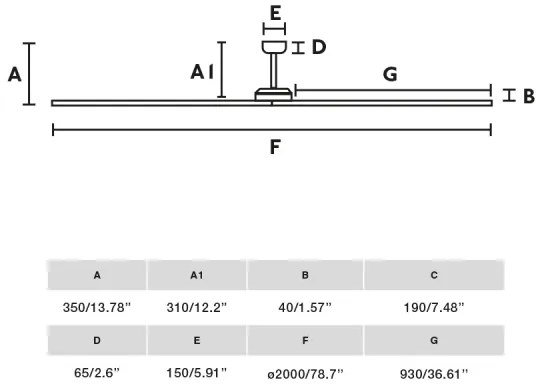 FARO 34190WT - Ventilator de tavan BIGWOOD XL pin/negru Ø 200 cm WT + DO