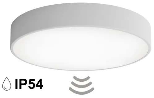 Plafonieră pentru baie CLEO cu senzor, 4 x E27, 24 W, 230 V, Ø 50 cm, IP54, gri