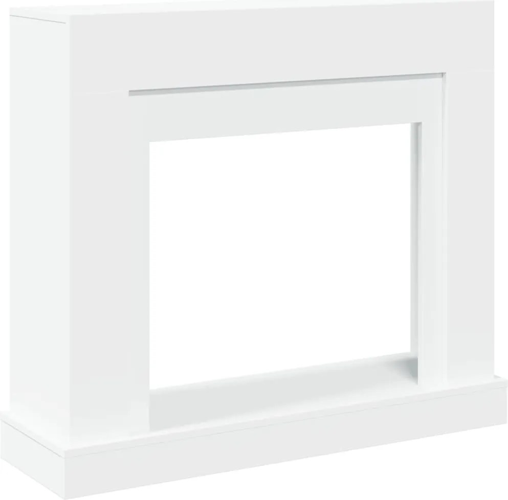 vidaXL Mască de șemineu, alb, 100x30x87,5 cm, lemn prelucrat