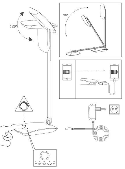 Eglo 95696 - Lampa de masa LED CAJERO 1xLED/4,5W/USB