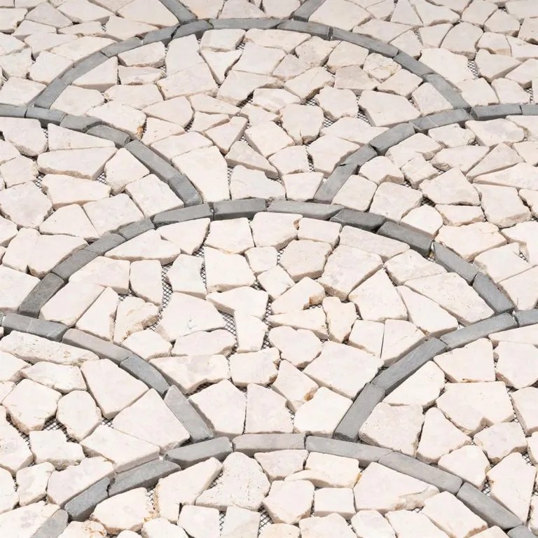 Mozaic din piatră naturală, evantai, bej, 0,98 m²