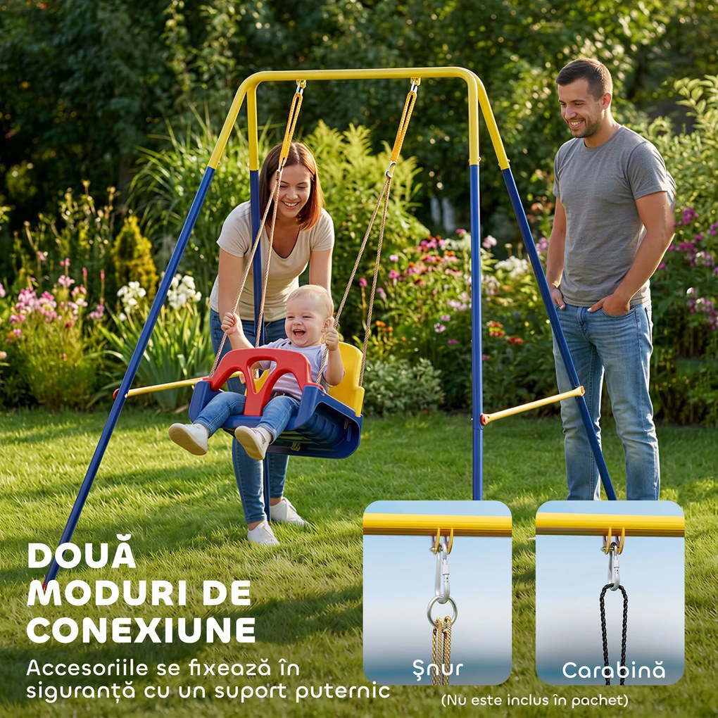 AIYAPLAY Cadru pentru Leagăn de Grădină din Oțel, Anti-UV, Gri | Aosom Romania