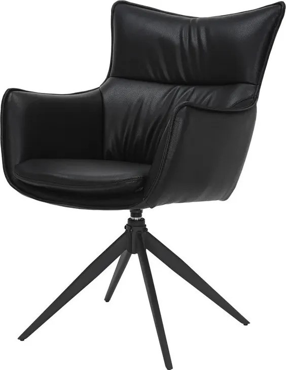 Set de 2 scaune pivotante VOGUE piele sintetica neagra