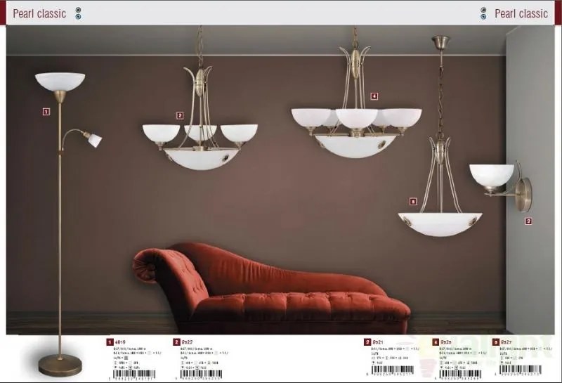Lampadar, lampa de podea dubla Pearl Classic 4019 RX