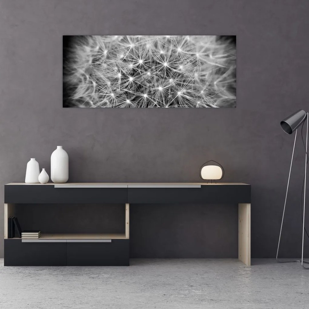 Tablou păpădie gri (120x50 cm)