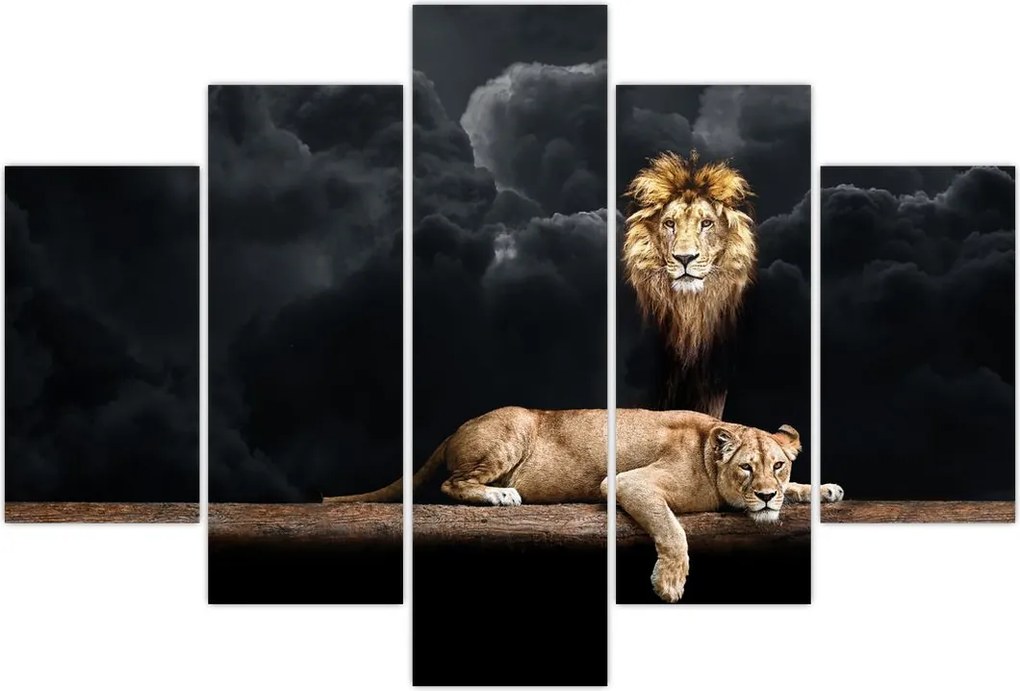Tablou - Leu și leoaică (150x105 cm)