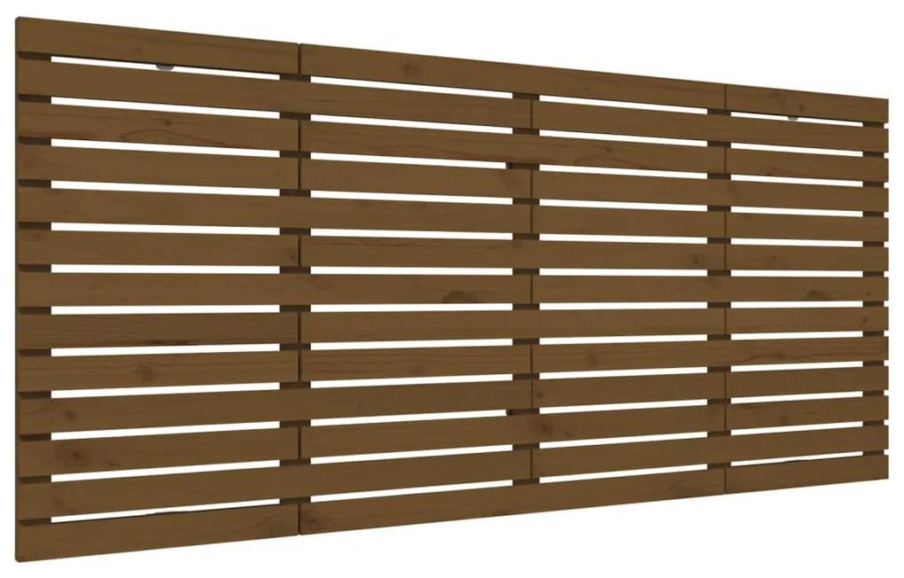 824701 vidaXL Tăblie de pat pentru perete maro miere, 166x3x91,5 cm, lemn pin