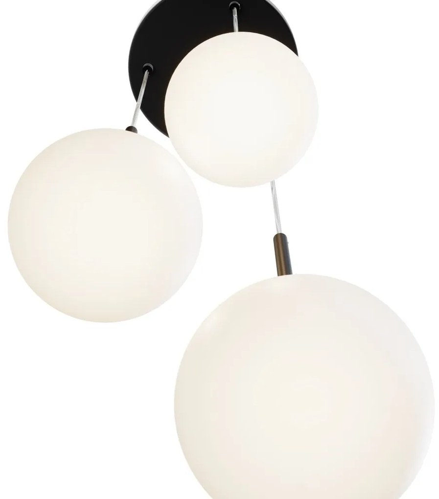 Lustra cu 3 pendule design modern Basic form negru