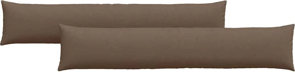 vidaXL Perne pentru canapea 2 pcs Maro 200 x 40 cm țesătură