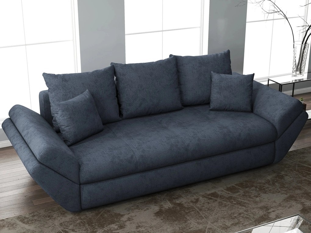 Canapea extensibilă dumonde cu ladă de depozitare si sezut confortabil din spuma high-density, Loana Enjoy Antracit 250x100 cm