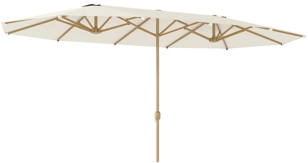 Outsunny Umbrelă de Soare cu Două Fețe și Mâner cu Manivelă Ușor de Utilizat, 455x265x238 cm, Bej | Aosom Romania
