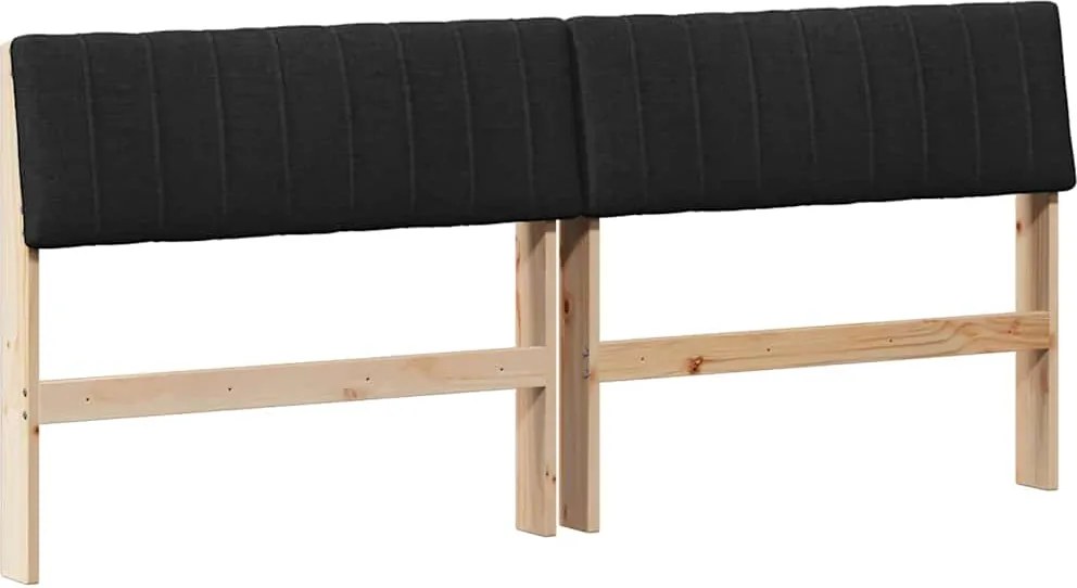 vidaXL Tăblie tapițată Negru 180 cm Lemn de pin masiv