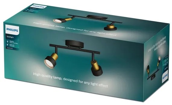 Spot Philips CONDUIT 2xGU10/5W/230V negru/alamă