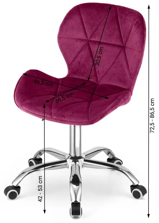 Scaun de birou AVOLA VELVET bordeaux