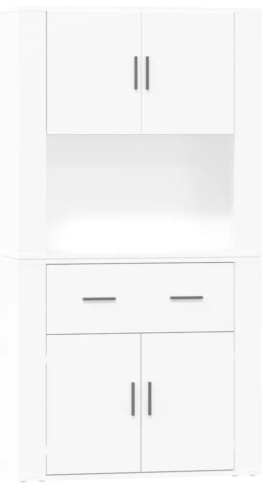 3185369 vidaXL Dulap înalt, alb extralucios, lemn compozit