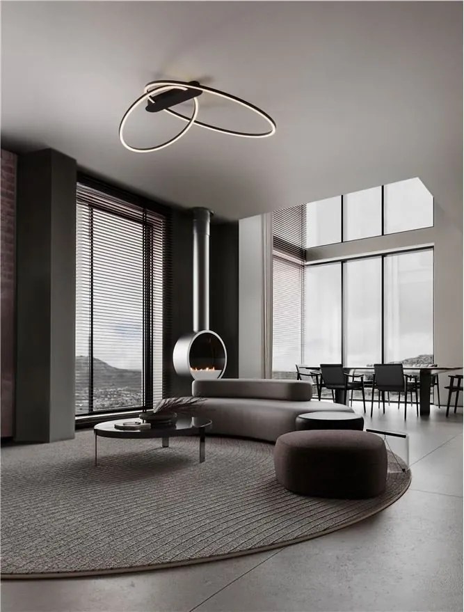Lustra LED aplicata design modern minimalist KIKLOS negru