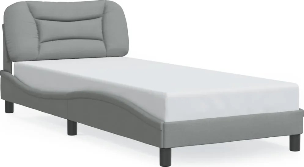 vidaXL Cadru de pat cu LED fără saltea Hvar Gri deschis 80x200 cm Material