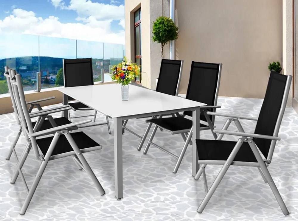 Deuba Set de grădină Bern 1+6 din aluminiu - argintiu