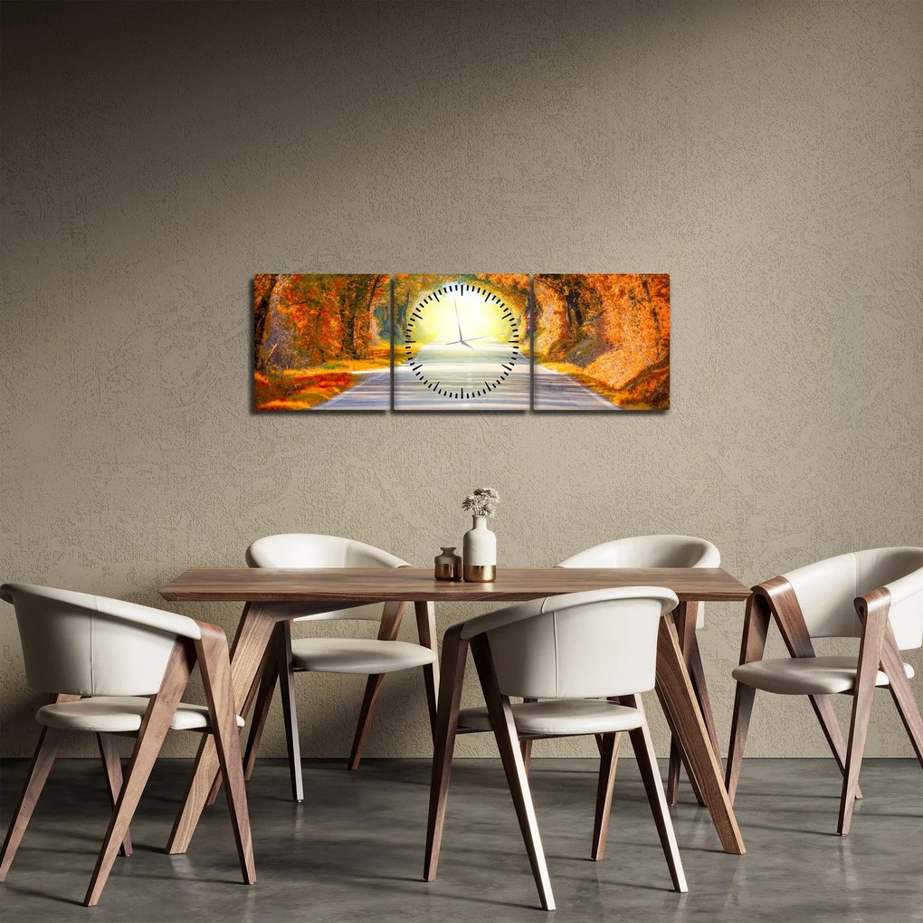 Tablou - Poarta din copaci (cu ceas) (90x30 cm)