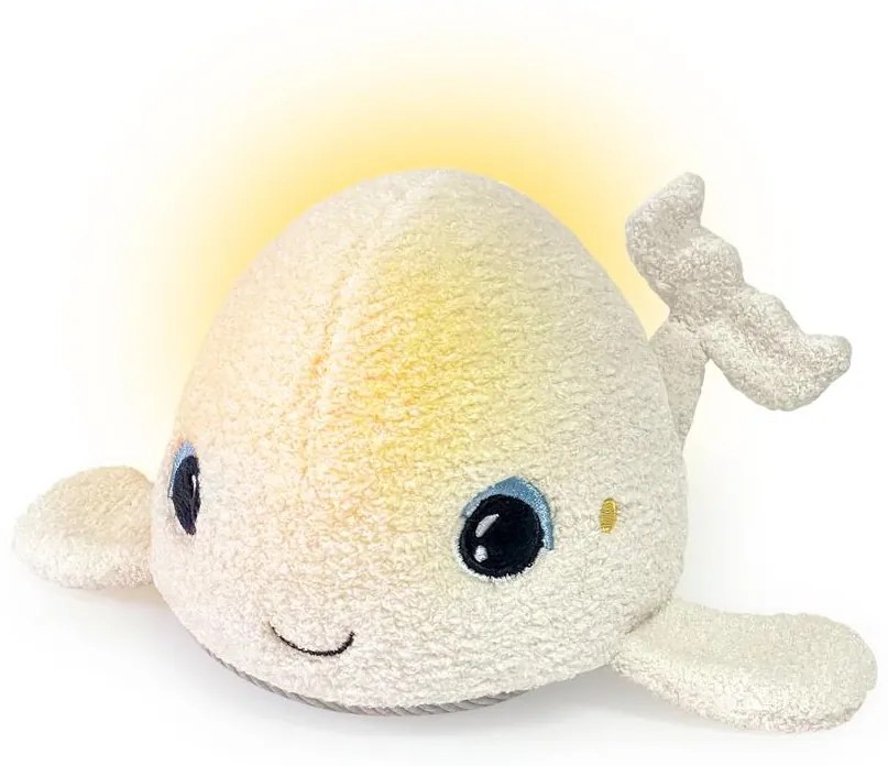 Jucărie luminoasă de pluș cu sunete BELUGA 3xAAA balenă PABOBO