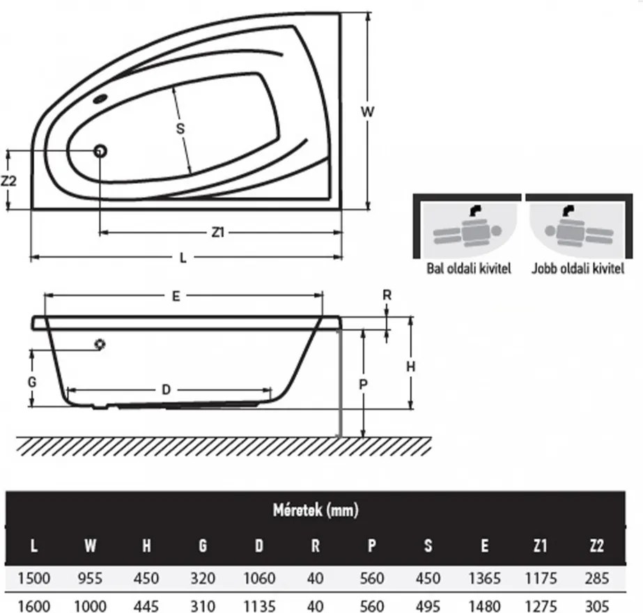 Matana E-Drive 160, fără robinet, DREAPTA