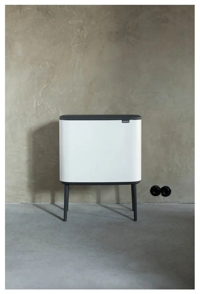 Coș de gunoi alb de reciclat/cu senzori de atingere din oțel 34 l Bo Touch Bin – Brabantia