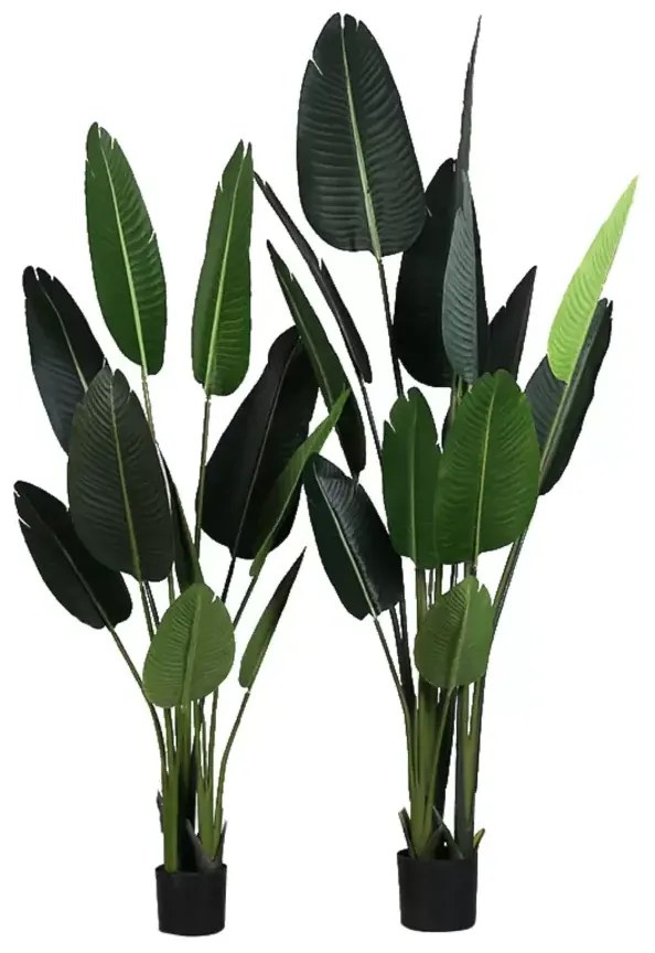 Planta Artificiala Pasarea Paradisului (Strelitzia Nicolai), 11 Frunze, fara Ghiveci, 160cm Verde