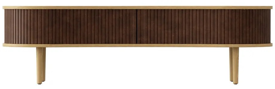 Masă TV maro/în culoare naturală cu aspect de lemn de stejar 140x40 cm Audacious – UMAGE