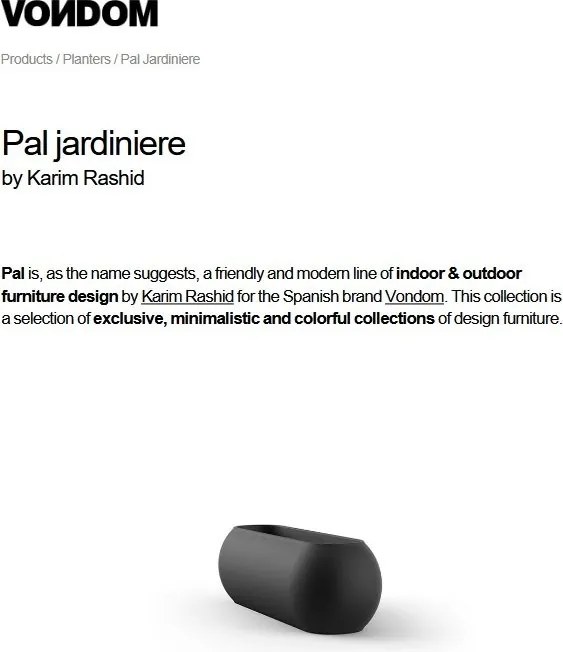 Ghiveci plante, Jardiniera de flori design decorativ modern pentru amenajari interioare si exterioare, KANNELLONI PLANTER 51024R Vondom