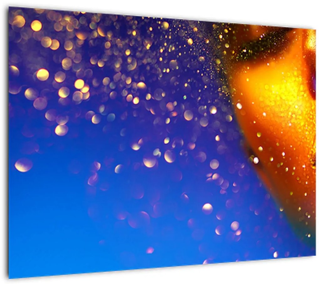 Tablou - Body art, combinație auriu-albastru (70x50 cm)