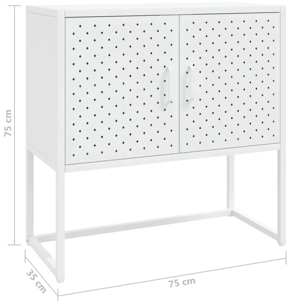 Servanta, alb, 75x35x75 cm, otel 1, Alb, 75 x 35 x 75 cm