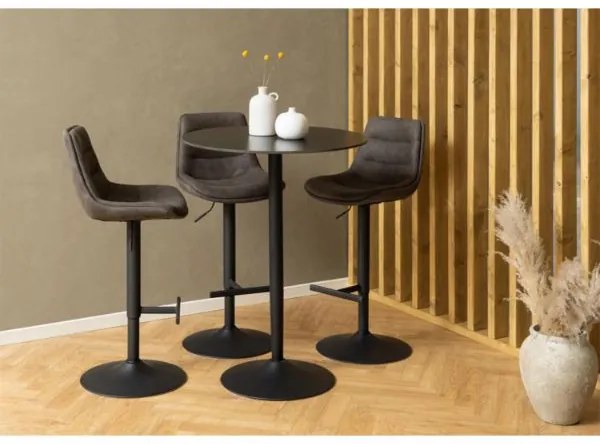 Masa inalta bar, blat ceramic, negru Malta