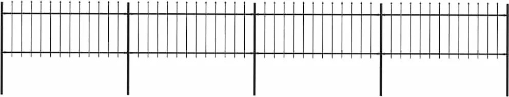 vidaXL Gard de grădină cu vârf tip suliță din oțel 714,5x80 cm, negru