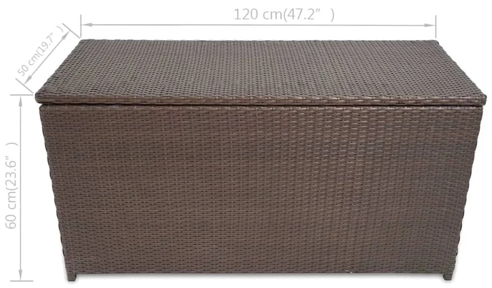 Lada de depozitare de gradina, maro, 120x50x60 cm, poliratan Maro