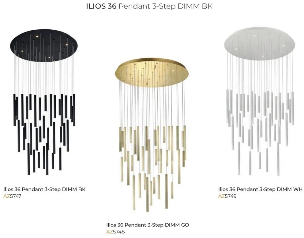 Lustra LED suspendata stil modern ILIOS 36 aurie