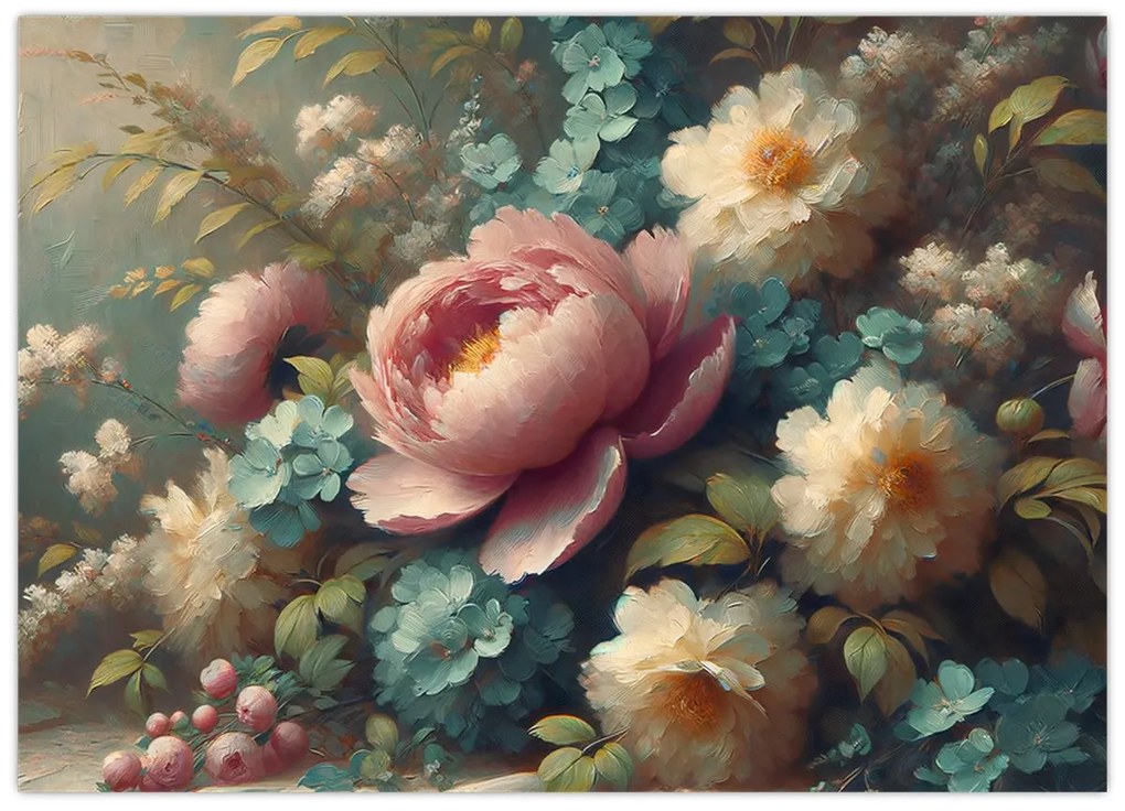 Tablou - Natură moartă cu flori - pictură (70x50 cm)