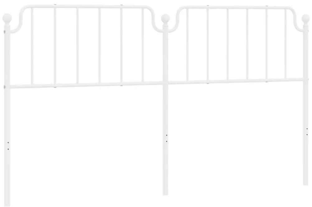 373972 vidaXL Tăblie de pat metalică, alb, 180 cm