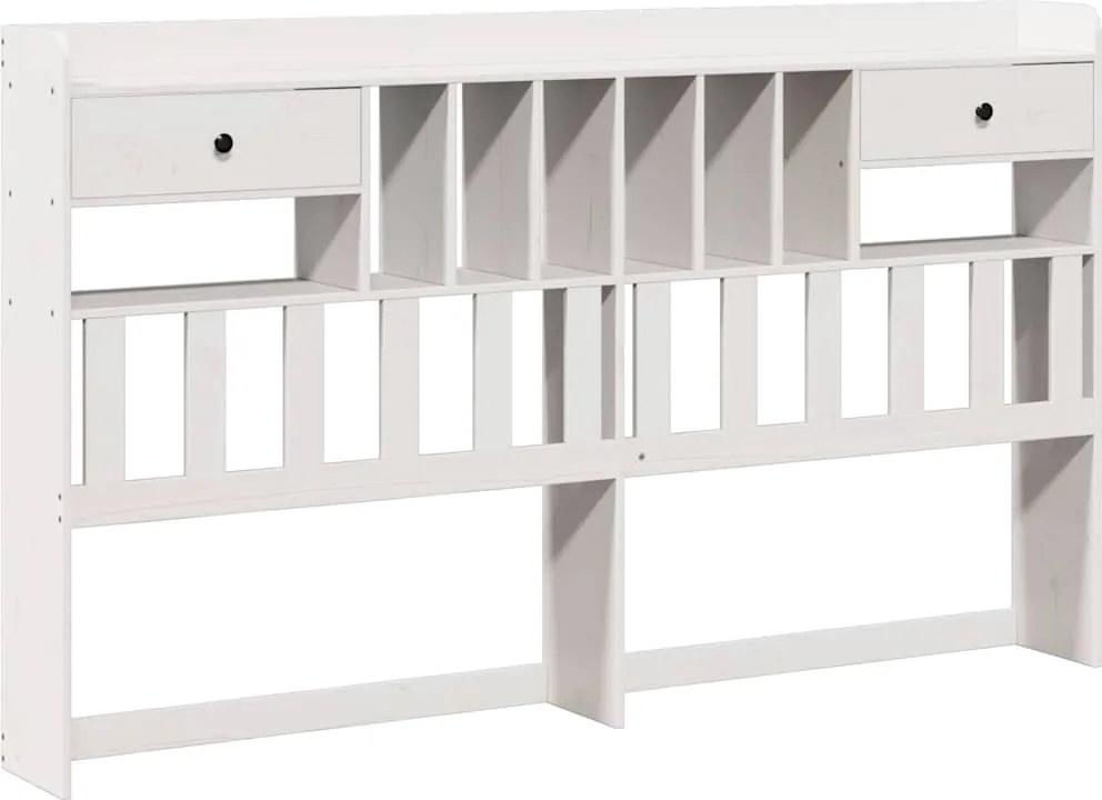 vidaXL Tăblie de pat cu depozitare alb 180 cm lemn masiv de pin