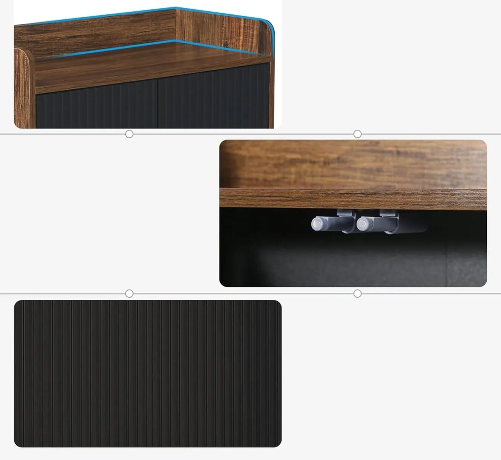 PANI6 - Pantofar 75 cm cu 5 rafturi, pantofare, depozitare pantofi, mobilier hol - Maro - Negru