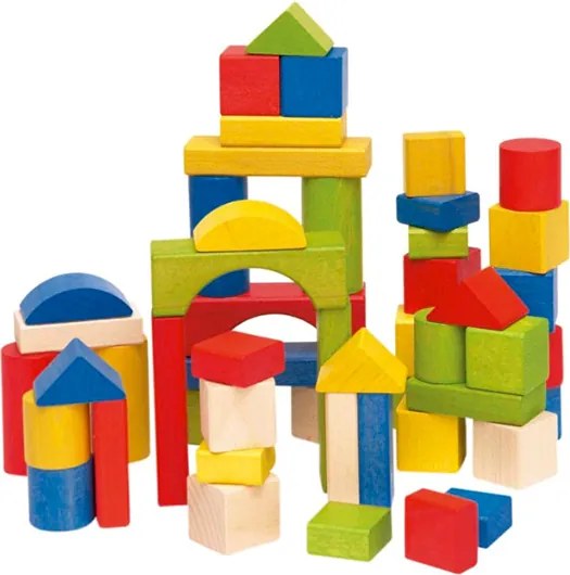 Set 50 de cuburi din lemn la găletușă cu imagini JC59