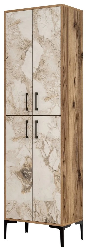 Comodă pentru pantofi Berlin A - Walnut, White Marble
