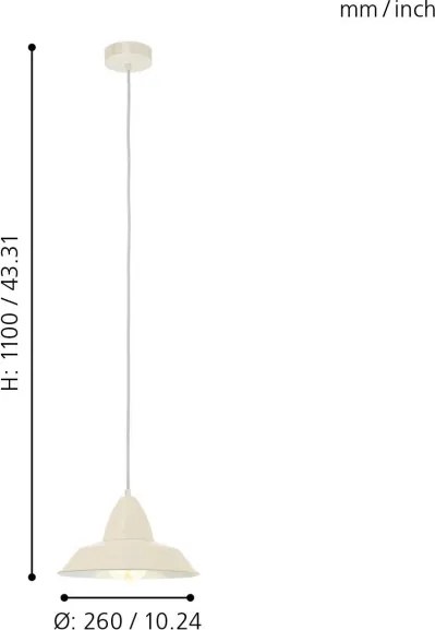 Eglo 49245 - Lustra AUCK lant 1xE27/60W/230V